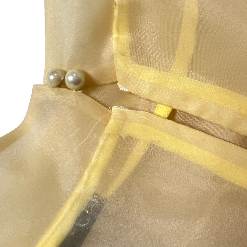 #A022 – FT INC Yellow Hi-Lo Organza Ruffle Top – Size M – NWT - Picture 5 of 10